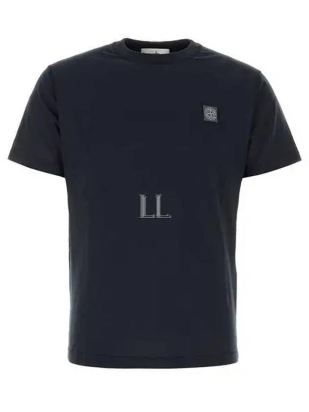 Organic Cotton Short Sleeve T-Shirt Navy - STONE ISLAND - BALAAN 2