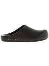 Logo Grain Leather Mule Black - MARNI - BALAAN 3