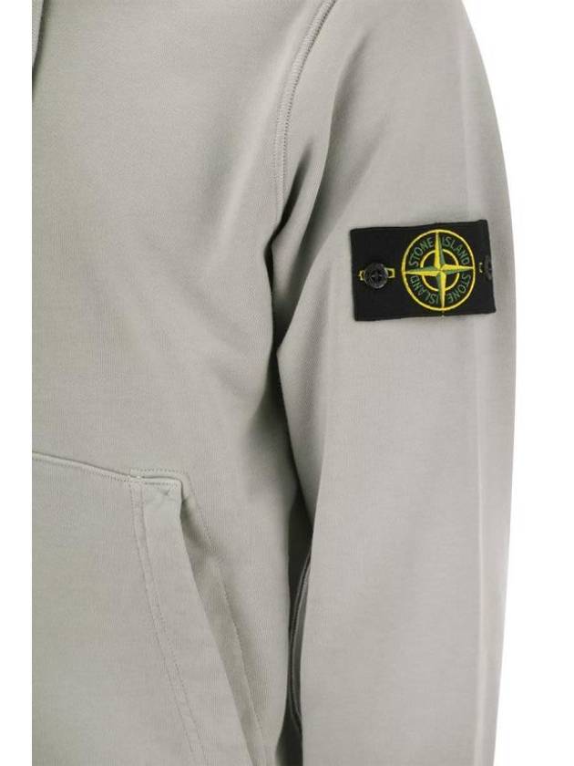 Logo Patch Drawstring Hoodie Polvere - STONE ISLAND - BALAAN 5