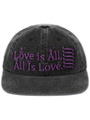 LOVE IS ALL WASHED CAP in charcoal - MYDEEPBLUEMEMORIES - BALAAN 1