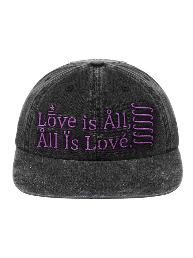 LOVE IS ALL WASHED CAP in charcoal - MYDEEPBLUEMEMORIES - BALAAN 1