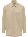 Back Printing Logo Cotton Long Sleeve Shirt Beige - AMI - BALAAN 2