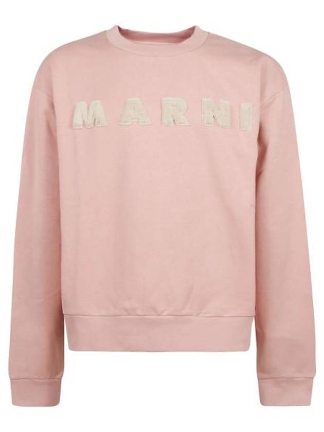 Fur Effect Logo Cotton Sweatshirt Pink - MARNI - BALAAN 2