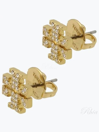 Crystal Logo Stud Earrings Gold - TORY BURCH - BALAAN 2