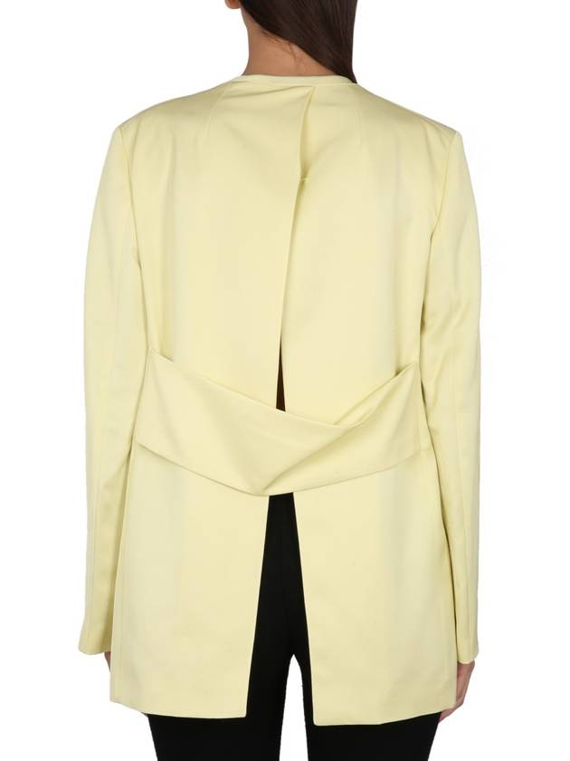 Women's Split Back V-Neck Blazer Jacket Yellow - JIL SANDER - BALAAN 4