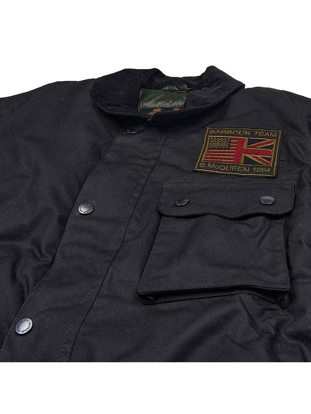 Logo Patch Workers Wax Jacket Black - BARBOUR - BALAAN 8