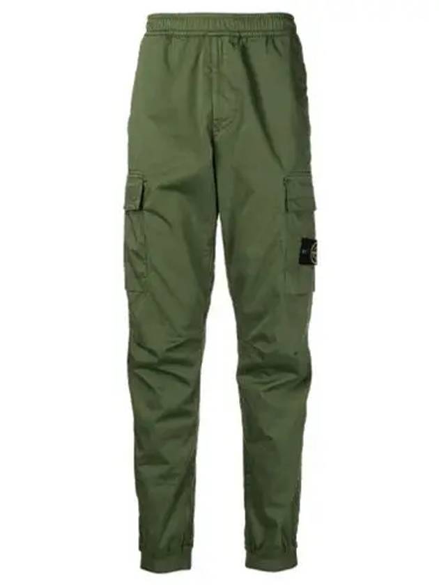 Stretch Cotton Wool Satin Cargo Pants Green - STONE ISLAND - BALAAN 2