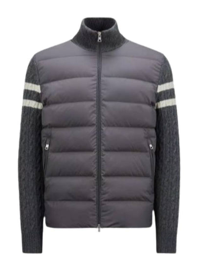 Padded Wool Zip-Up Cardigan Grey - MONCLER - BALAAN 2