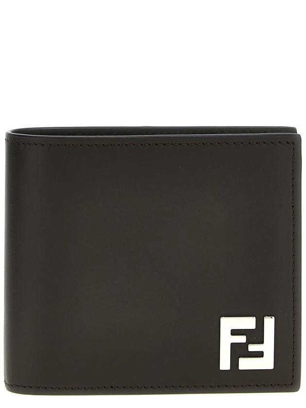 FF Square Leather Bi-Fold Half Wallet Brown - FENDI - BALAAN 2