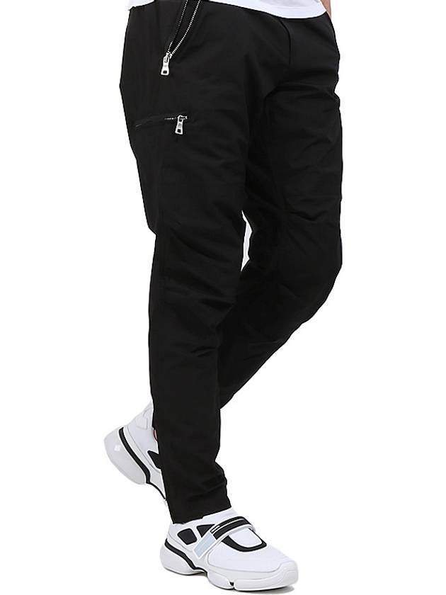 Zipper Cotton Straight Pants Black - BALMAIN - BALAAN 2