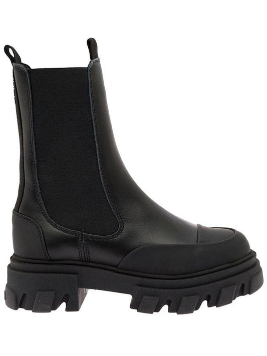 Leather Chelsea Boots Black - GANNI - BALAAN 1