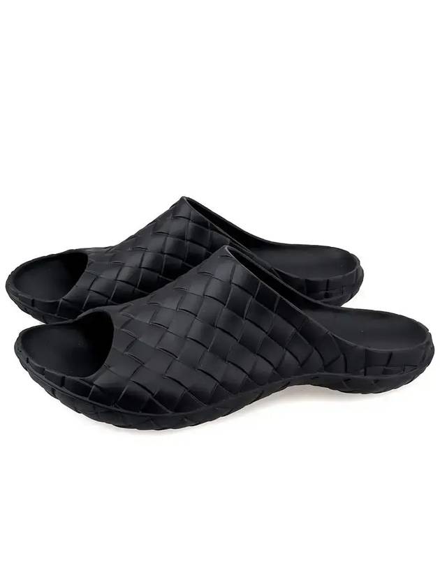 Beebee Intrecciato Rubber Slippers Black - BOTTEGA VENETA - BALAAN 2