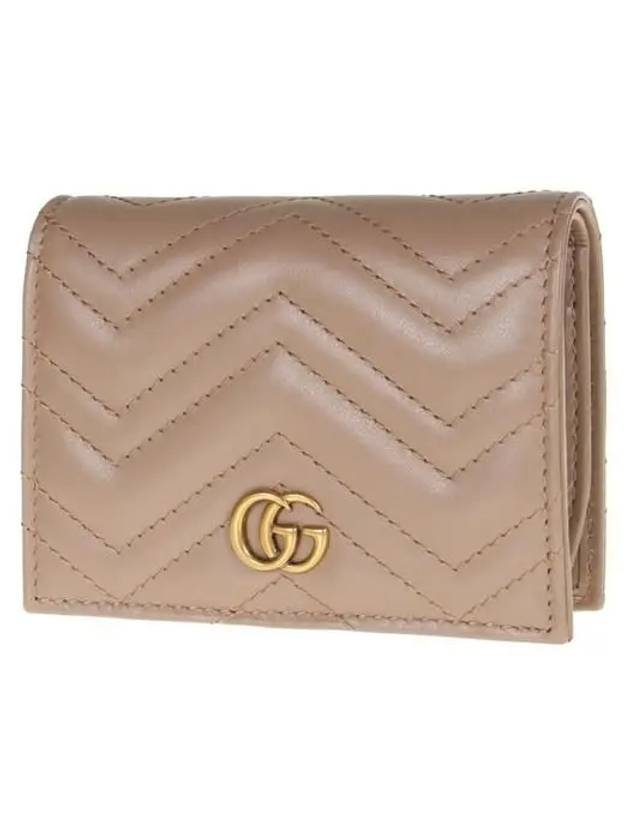 GG Marmont Matelasse Flap Card Wallet Dusty Pink - GUCCI - BALAAN 3