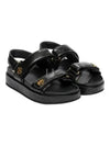 Kira Sports Logo Leather Sandals Black - TORY BURCH - BALAAN 2