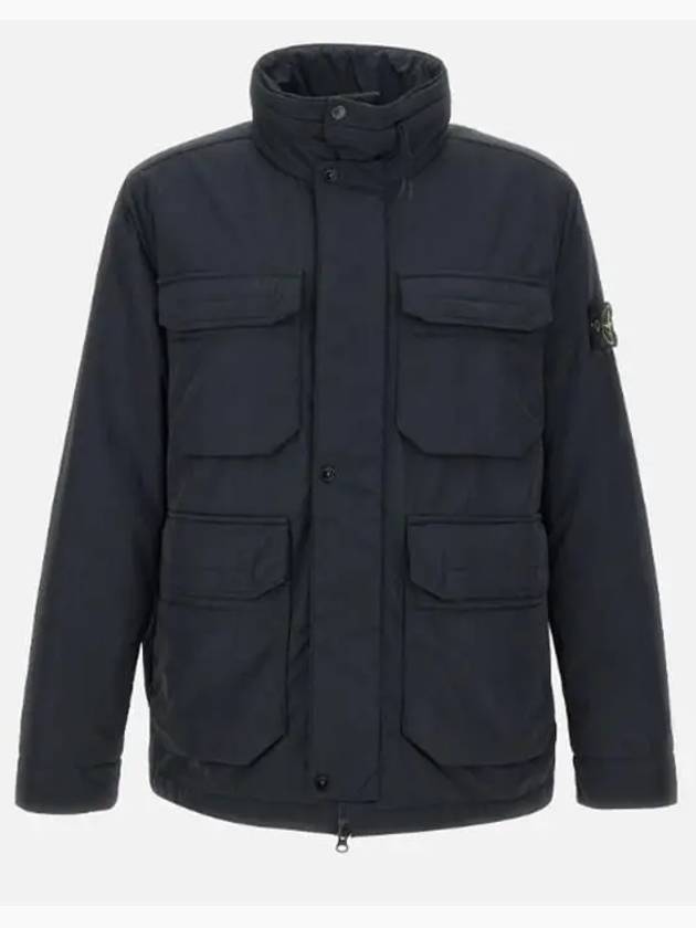 Polyester Micro Twill Zip Up Jacket Black - STONE ISLAND - BALAAN 2