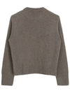 Metal Note Button Wool Knit Top Gray - BOTTEGA VENETA - BALAAN 3