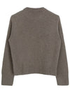 Metal Note Button Wool Knit Top Gray - BOTTEGA VENETA - BALAAN.