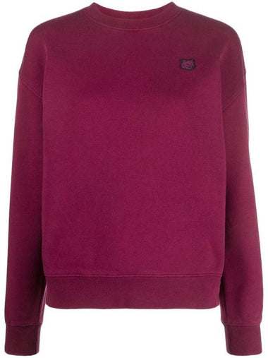 Women's Bold Fox Head Patch Comfort Sweatshirt Purple - MAISON KITSUNE - BALAAN 1