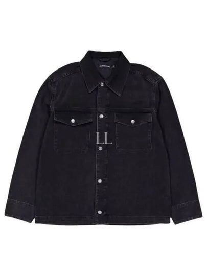 Men's Hunt Overshirt Washed Denim Jacket Black - J.LINDEBERG - BALAAN 2