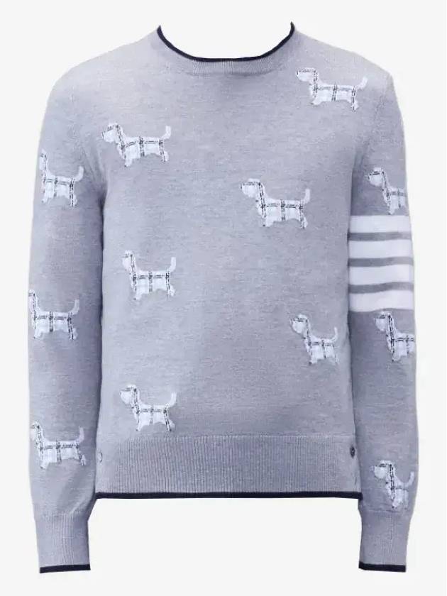 Hector Intarsia Crew Neck Knit Top Grey - THOM BROWNE - BALAAN 2