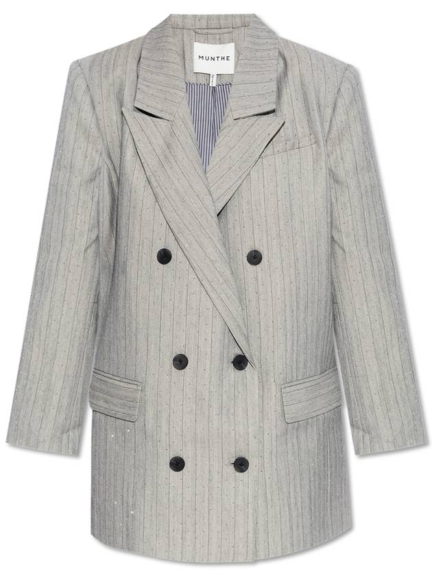 Munthe Blazer With Decorative Finish, Women's, Grey - MUNTHE - BALAAN 1