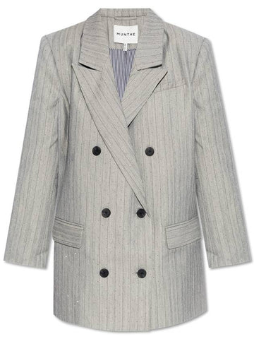 Munthe Blazer With Decorative Finish, Women's, Grey - MUNTHE - BALAAN 1