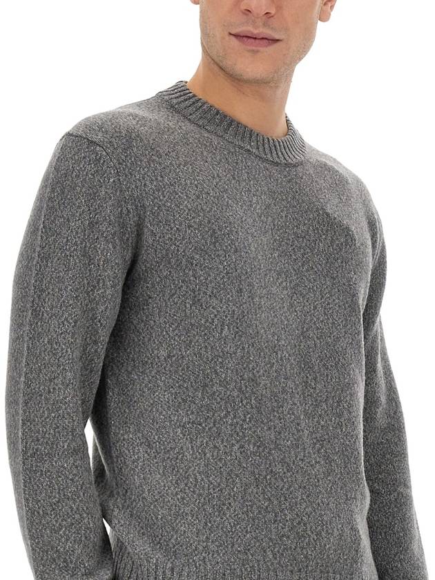 Men's Cashmere Blend Crew Neck Knit Top Grey - AMI - BALAAN 5