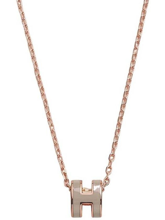 Mini Pop H Pendant Rose Gold & Marron Glace - HERMES - BALAAN 2