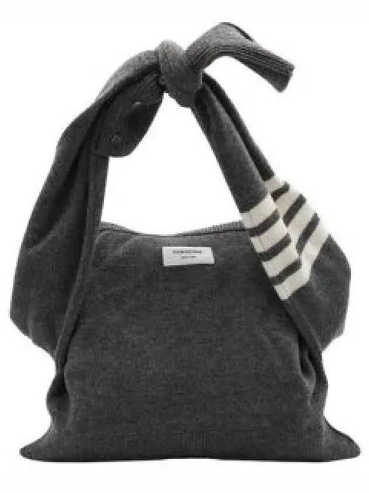 4 Bar Merino Wool Sweater Shoulder Bag Grey - THOM BROWNE - BALAAN 2