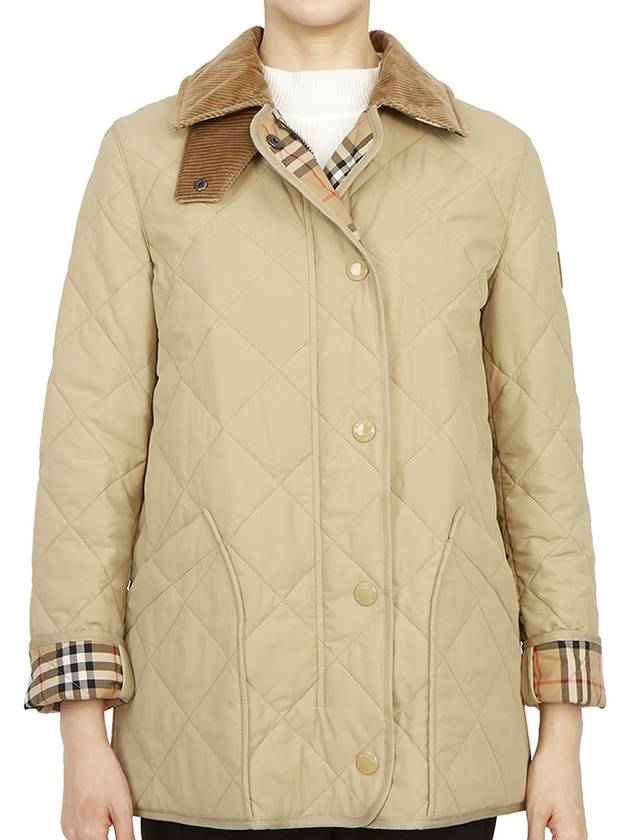 Diamond Quilted Thermoregulated Barn Jacket Honey - BURBERRY - BALAAN 6