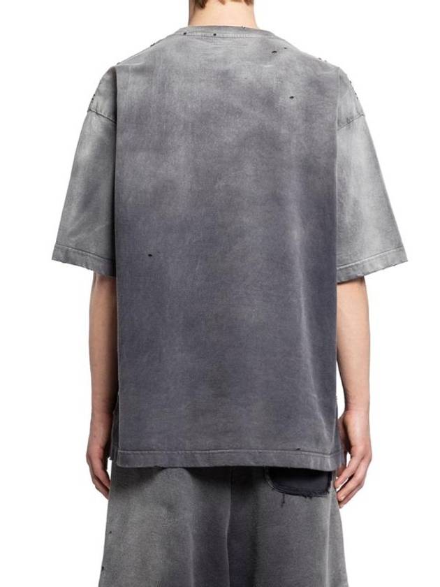 Sun Faded Like Distressed Short Sleeve T-Shirt Black - MAISON MIHARA YASUHIRO - BALAAN 3