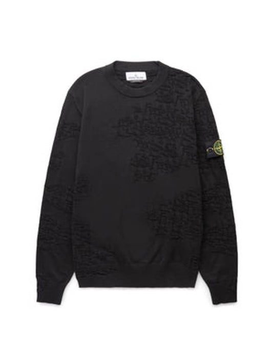 Soft Cotton Crewneck Knit Sweatshirt Black - STONE ISLAND - BALAAN 1