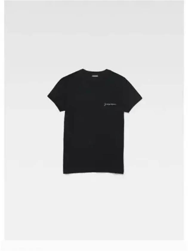 Brode Embroidered Logo Short Sleeve T-Shirt Black - JACQUEMUS - BALAAN 2