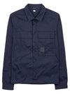 Metropolis Series Gabardine Pocket Long Sleeve Shirt Navy - CP COMPANY - BALAAN 1