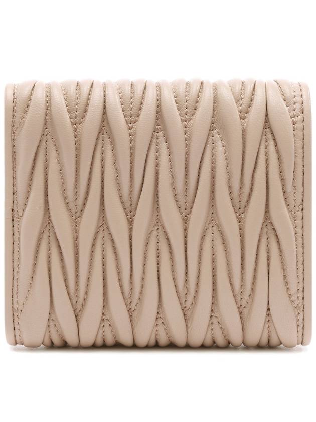 Matelasse Logo Nappa Leather Half Wallet Powder Pink - MIU MIU - BALAAN 5