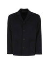 Single Breasted Blazer Jacket Navy - PRADA - BALAAN 1