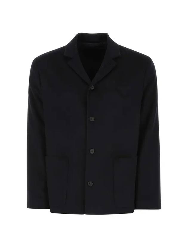 Single Breasted Blazer Jacket Navy - PRADA - BALAAN 1