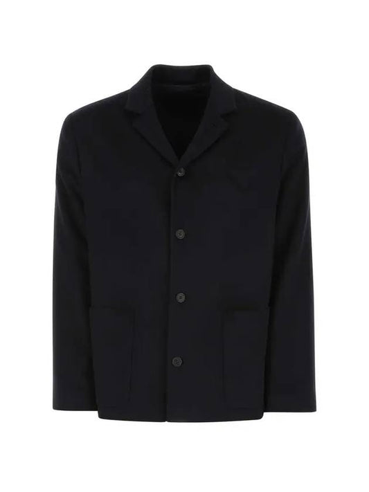 Single Breasted Blazer Jacket Navy - PRADA - BALAAN 1