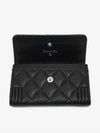 Boy  Flap Card Holder Grained Calfskin Ruthenium Black - CHANEL - BALAAN 3