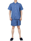 Poplin Pajamas Overfit Short Sleeve Shirt SWE BS - TEKLA - BALAAN 5