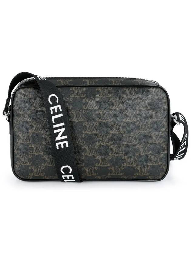 Triomphe Medium Canvas Messenger Bag Black - CELINE - BALAAN 2