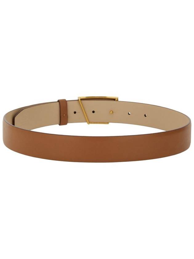 T Timeless Buckle Reversible Leather Belt Brown - TOD'S - BALAAN 4