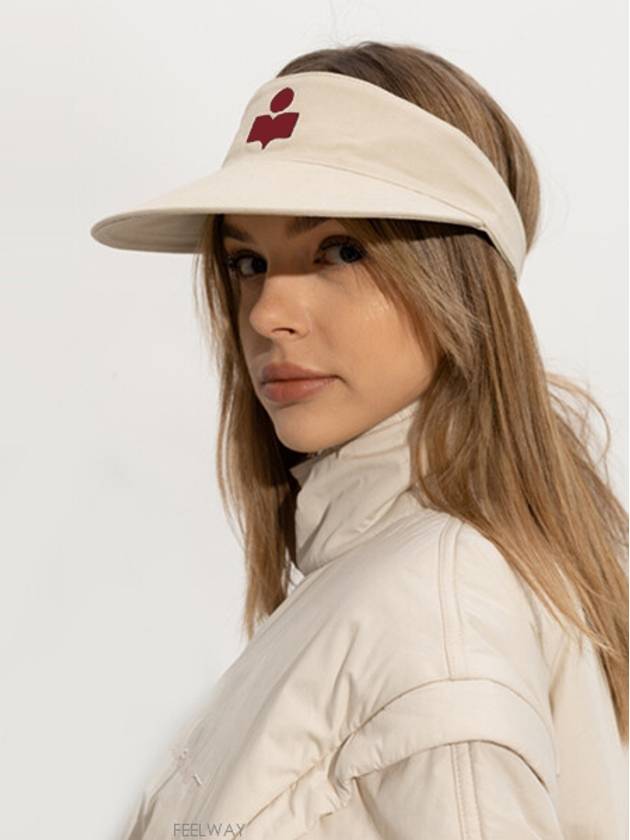 Embroidered Logo Visor Cap Ivory - ISABEL MARANT - BALAAN 4