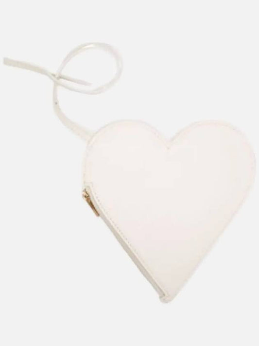 Heart-Shaped Leather Pouch Bag White - JIL SANDER - BALAAN 2