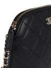 Classic Half Moon Caviar Mini Cross Bag Black - CHANEL - BALAAN 7