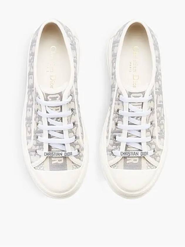 Walk'n' Platform Oblique Embroidered Low Top Sneakers Grey - DIOR - BALAAN 4