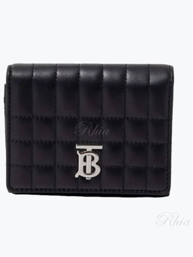 Lola Folding Small Quilted Leather Card Wallet Black Palladium - BURBERRY - BALAAN 2