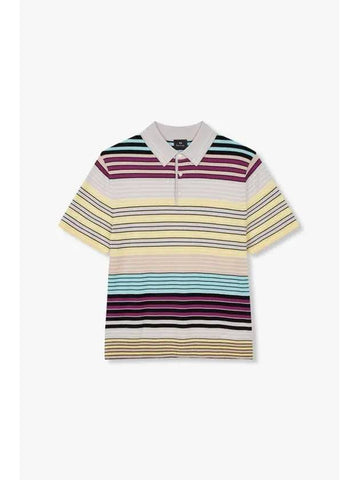 PS striped wool polo knit light gray - PAUL SMITH - BALAAN 1