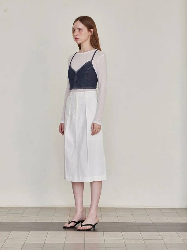 Audrey Cotton Slit Midi A Line Skirt Ivory - LESEIZIEME - BALAAN 4