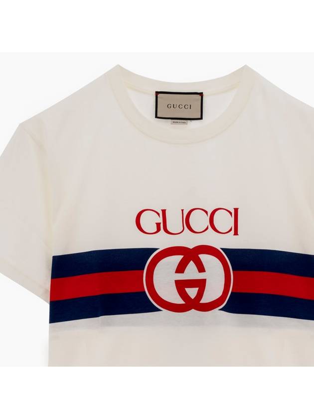 Interlocking G Cotton Short Sleeve T-Shirt White - GUCCI - BALAAN 5